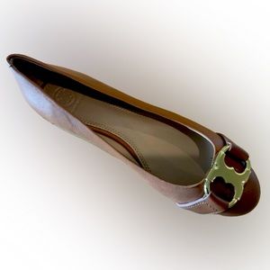 NEW Tory Burch Tan Reva Ballet Flats, Size 7